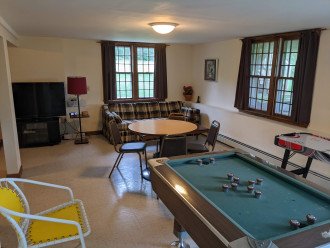 Lower-Level game table, bumper pool, air hockey