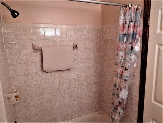 Hall Bathroom, Koher tub and shower, tiled wall surround and floors