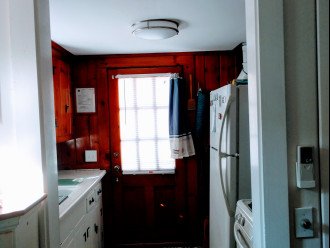Galley Kitchen w/full size refrigerator and stove