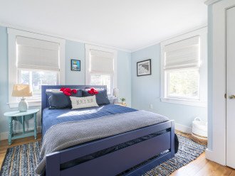 First floor primary bedroom with queen mattress