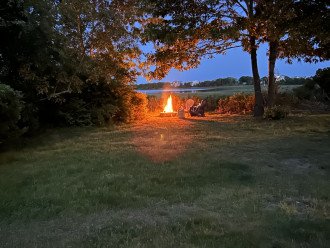 Secluded fire pit area
