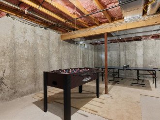 Enjoy pingpong and fooseball in our basement gameroom